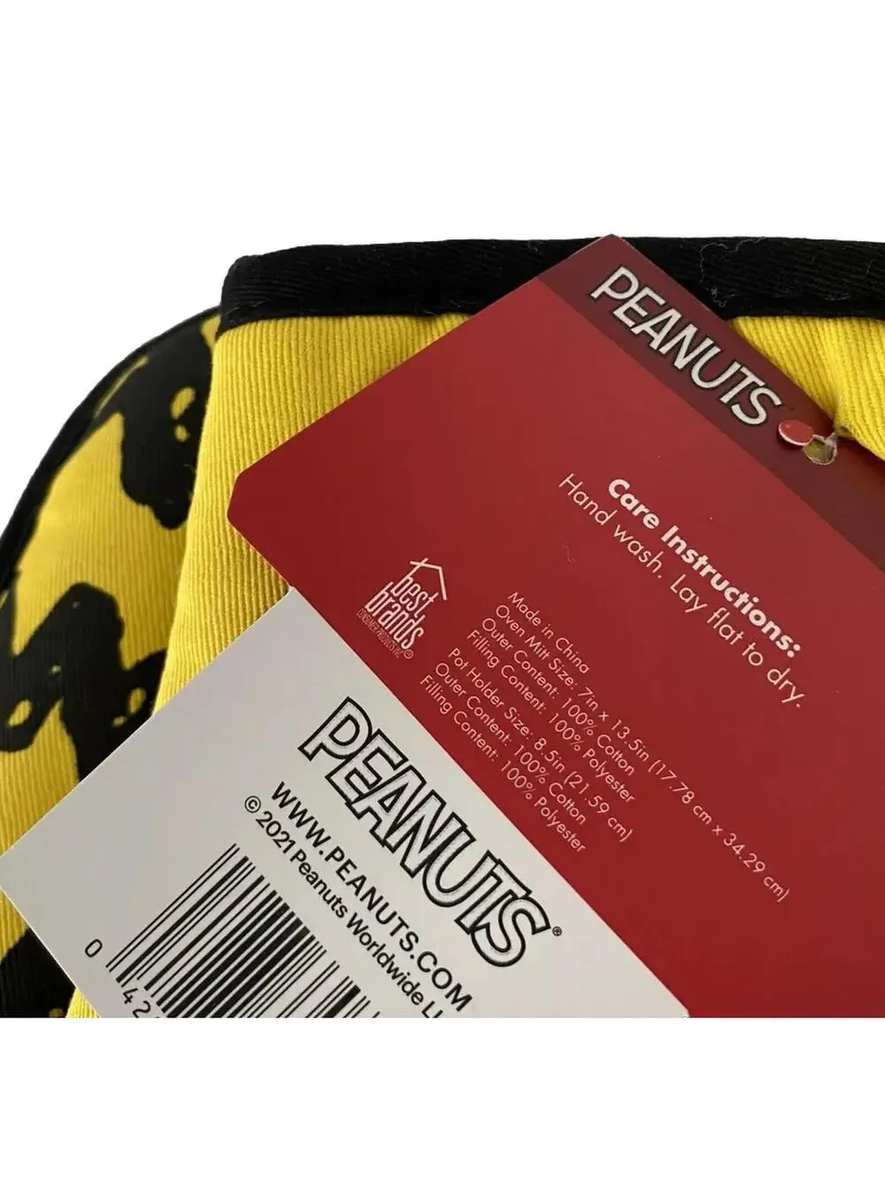 Peanuts Charlie Brown Oven Mitt & Pot Holder Kitchen Gift Set NEW Cute Peanuts